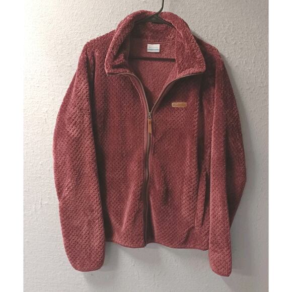 Columbia Women's Fireside Sherpa Fleece Jacket XXL FITS SMALL XL Merlot Purple - Picture 5 of 9